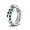 Load image into Gallery viewer, oval-floral-halo-emerald-stacking-ring-in-FD9980OVGEMGR-B3-NL-WG