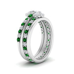 Load image into Gallery viewer, oval-floral-halo-emerald-stacking-ring-in-FD9980OVGEMGR-B3-NL-WG
