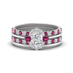 Load image into Gallery viewer, oval-floral-halo-pink-sapphire-stacking-ring-in-FD9980OVGSADRPI-B3-NL-WG
