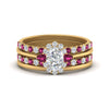 Load image into Gallery viewer, oval-floral-halo-pink-sapphire-stacking-ring-in-FD9980OVGSADRPI-B3-NL-YG