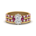 Load image into Gallery viewer, oval-floral-halo-pink-sapphire-stacking-ring-in-FD9980OVGSADRPI-B3-NL-YG
