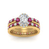 Load image into Gallery viewer, oval-floral-halo-pink-sapphire-stacking-ring-in-FD9980OVGSADRPI-B3-NL-YG