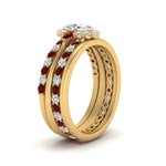 Load image into Gallery viewer, oval-floral-halo-ruby-stacking-ring-in-FD9980OVGRUDR-B3-NL-YG
