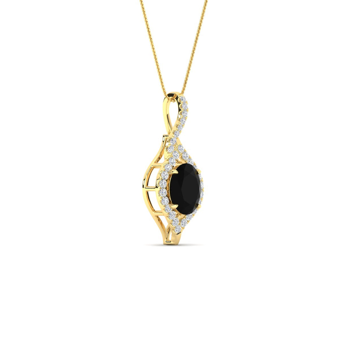 Oval Halo Pave Drop Necklace