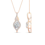 Load image into Gallery viewer, Oval Halo Pave Drop Necklace
