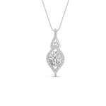 Load image into Gallery viewer, Oval Halo Pave Drop Necklace

