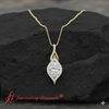 Load image into Gallery viewer, oval-halo-diamond-pave-drop-necklace-in-yellow-gold-fdpd11545angle1-nl-yg.png?v=1767586000