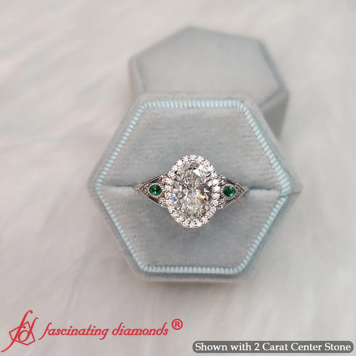 Oval Halo Edwardian Ring