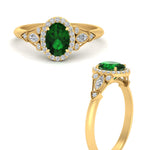 Load image into Gallery viewer, oval-halo-emerald-milgrain-engagement-ring-in-yellow-gold-FD9786OVRGEMGR-NL-YG-GS.jpg
