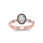 Load image into Gallery viewer, Oval Halo Infinity Vine Engagement Ring
