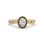 Load image into Gallery viewer, Oval Halo Infinity Vine Engagement Ring
