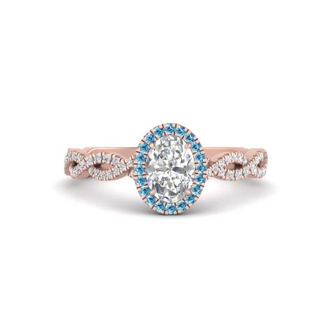 Oval Halo Infinity Vine Engagement Ring