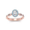 Load image into Gallery viewer, Oval Halo Infinity Vine Engagement Ring