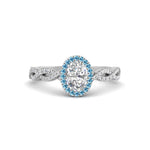 Load image into Gallery viewer, Oval Halo Infinity Vine Engagement Ring
