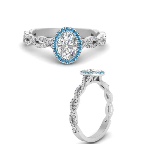 Oval Halo Infinity Vine Engagement Ring