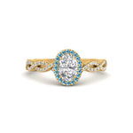 Load image into Gallery viewer, Oval Halo Infinity Vine Engagement Ring
