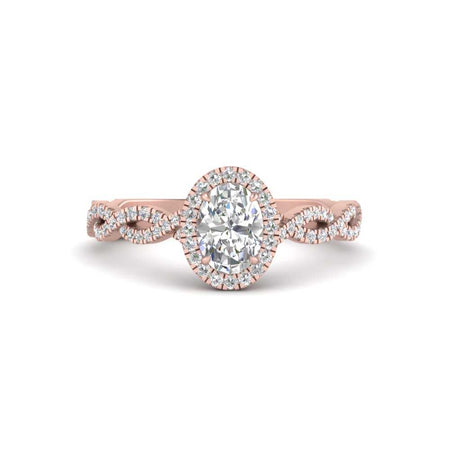 Oval Halo Infinity Vine Diamond Ring