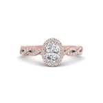 Load image into Gallery viewer, Oval Halo Infinity Vine Engagement Ring
