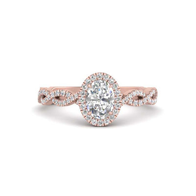 Oval Halo Infinity Vine Diamond Ring