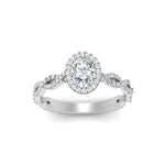 Load image into Gallery viewer, Oval Halo Infinity Vine Engagement Ring
