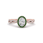 Load image into Gallery viewer, Oval Halo Infinity Vine Engagement Ring
