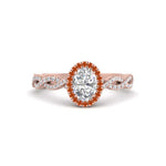 Load image into Gallery viewer, Oval Halo Infinity Vine Engagement Ring
