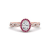 Load image into Gallery viewer, Oval Halo Infinity Vine Engagement Ring