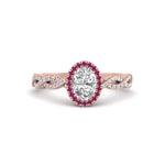 Load image into Gallery viewer, Oval Halo Infinity Vine Engagement Ring
