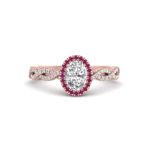 Oval Halo Infinity Vine Engagement Ring