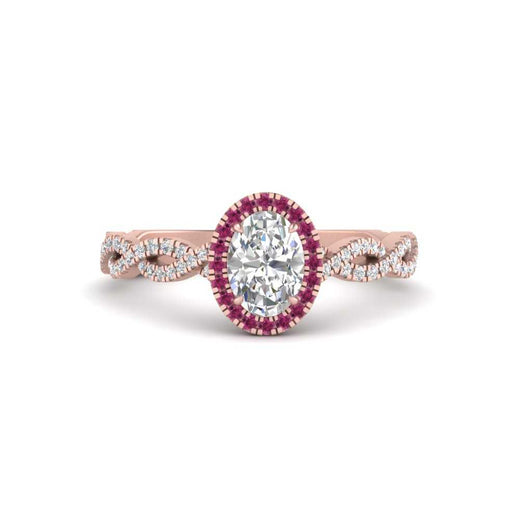 Oval Halo Infinity Vine Engagement Ring