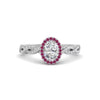 Load image into Gallery viewer, Oval Halo Infinity Vine Engagement Ring