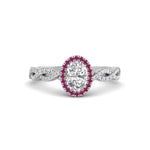 Load image into Gallery viewer, Oval Halo Infinity Vine Engagement Ring
