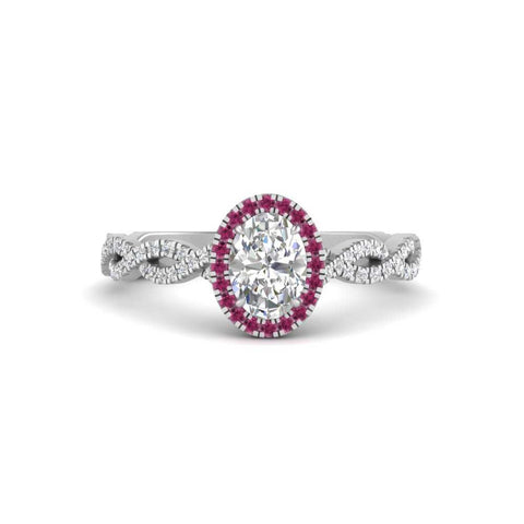 Oval Halo Infinity Vine Engagement Ring