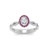 Load image into Gallery viewer, Oval Halo Infinity Vine Engagement Ring