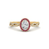 Load image into Gallery viewer, Oval Halo Infinity Vine Engagement Ring
