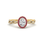 Load image into Gallery viewer, Oval Halo Infinity Vine Engagement Ring
