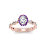 Load image into Gallery viewer, Oval Halo Infinity Vine Engagement Ring
