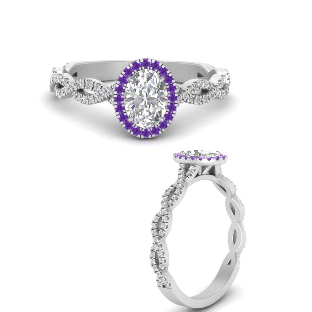 Oval Halo Infinity Vine Engagement Ring