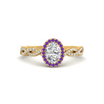 Load image into Gallery viewer, Oval Halo Infinity Vine Engagement Ring
