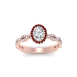 Load image into Gallery viewer, Oval Halo Infinity Vine Engagement Ring
