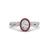 Load image into Gallery viewer, Oval Halo Infinity Vine Engagement Ring