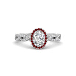 Load image into Gallery viewer, Oval Halo Infinity Vine Engagement Ring
