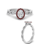 Load image into Gallery viewer, Oval Halo Infinity Vine Engagement Ring
