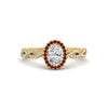 Load image into Gallery viewer, Oval Halo Infinity Vine Engagement Ring