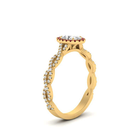 Oval Halo Infinity Vine Engagement Ring