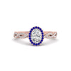 Load image into Gallery viewer, Oval Halo Infinity Vine Engagement Ring