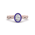 Load image into Gallery viewer, Oval Halo Infinity Vine Engagement Ring
