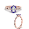 Load image into Gallery viewer, Oval Halo Infinity Vine Engagement Ring