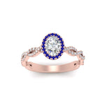 Load image into Gallery viewer, Oval Halo Infinity Vine Engagement Ring
