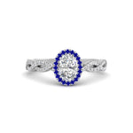 Load image into Gallery viewer, Oval Halo Infinity Vine Engagement Ring
